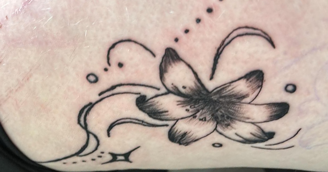 Gothic Botanical Tattoo